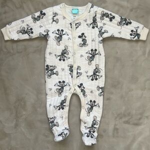 Disney Cream and Black Footies One Piece